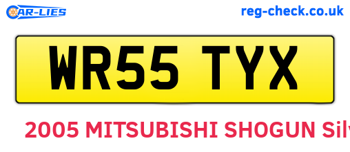 WR55TYX are the vehicle registration plates.
