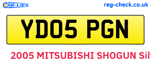 YD05PGN are the vehicle registration plates.