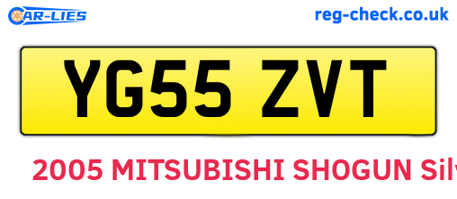 YG55ZVT are the vehicle registration plates.