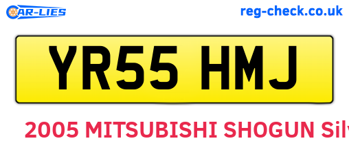 YR55HMJ are the vehicle registration plates.