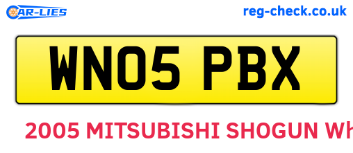 WN05PBX are the vehicle registration plates.