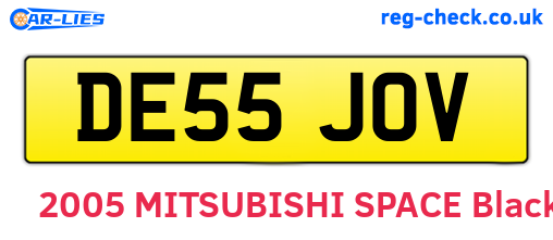 DE55JOV are the vehicle registration plates.