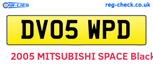 DV05WPD are the vehicle registration plates.