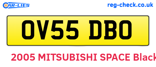 OV55DBO are the vehicle registration plates.