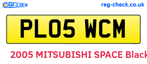 PL05WCM are the vehicle registration plates.
