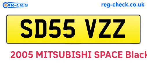 SD55VZZ are the vehicle registration plates.