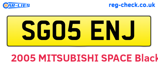 SG05ENJ are the vehicle registration plates.