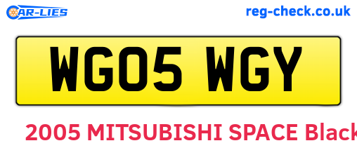 WG05WGY are the vehicle registration plates.