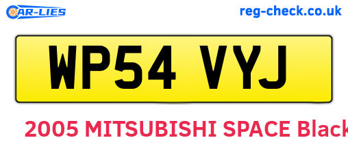 WP54VYJ are the vehicle registration plates.