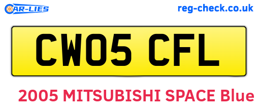 CW05CFL are the vehicle registration plates.