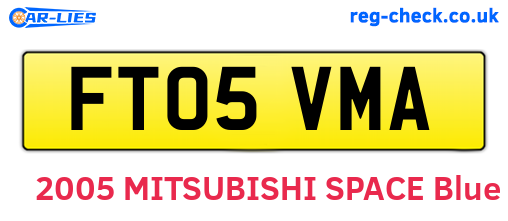 FT05VMA are the vehicle registration plates.