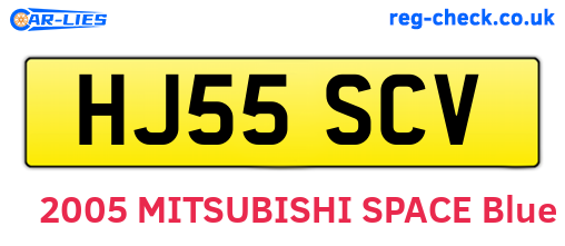 HJ55SCV are the vehicle registration plates.