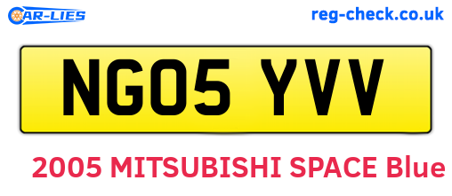 NG05YVV are the vehicle registration plates.
