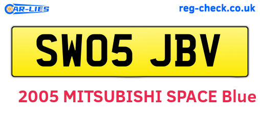 SW05JBV are the vehicle registration plates.
