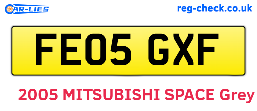 FE05GXF are the vehicle registration plates.