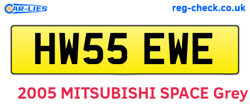 HW55EWE are the vehicle registration plates.