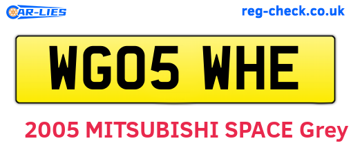 WG05WHE are the vehicle registration plates.