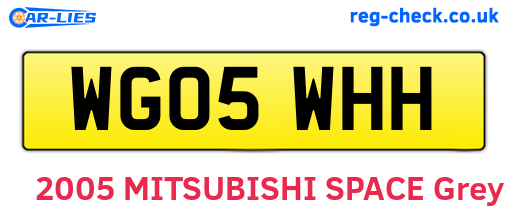 WG05WHH are the vehicle registration plates.