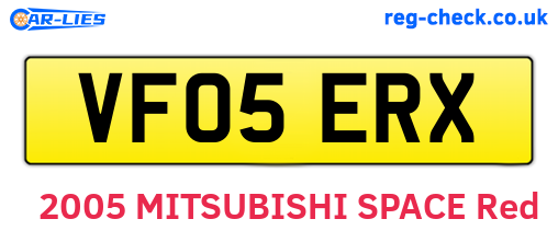 VF05ERX are the vehicle registration plates.