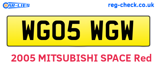 WG05WGW are the vehicle registration plates.