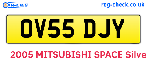 OV55DJY are the vehicle registration plates.