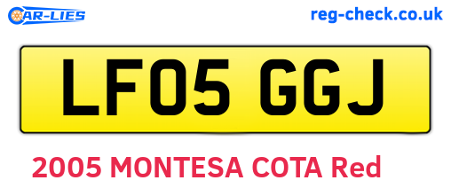 LF05GGJ are the vehicle registration plates.