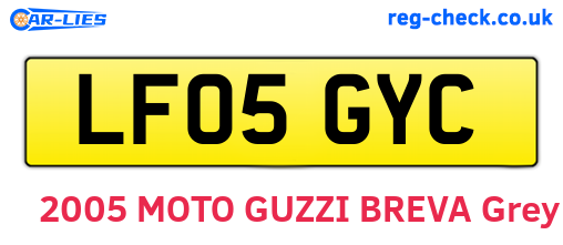 LF05GYC are the vehicle registration plates.