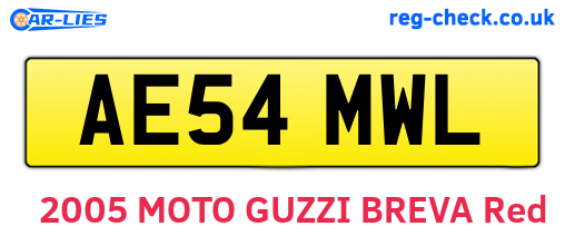 AE54MWL are the vehicle registration plates.