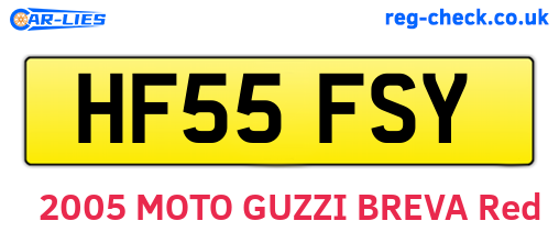 HF55FSY are the vehicle registration plates.