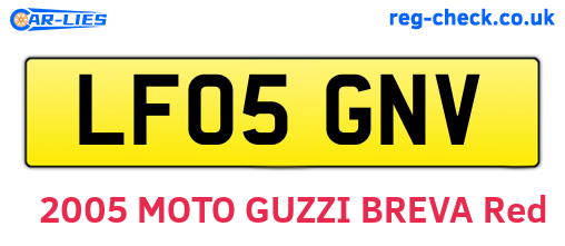 LF05GNV are the vehicle registration plates.