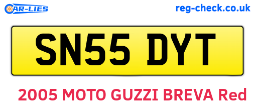 SN55DYT are the vehicle registration plates.