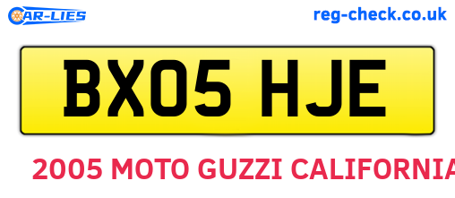 BX05HJE are the vehicle registration plates.