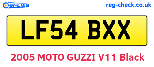 LF54BXX are the vehicle registration plates.