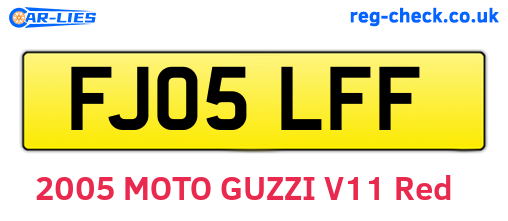 FJ05LFF are the vehicle registration plates.