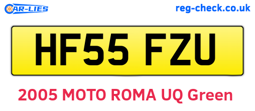 HF55FZU are the vehicle registration plates.