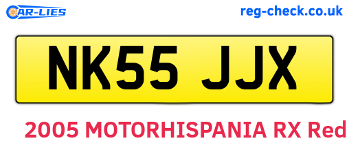 NK55JJX are the vehicle registration plates.