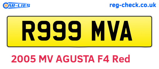 R999MVA are the vehicle registration plates.