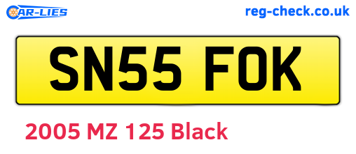 SN55FOK are the vehicle registration plates.