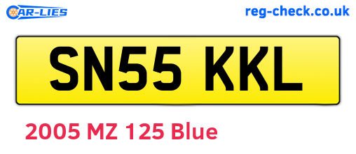 SN55KKL are the vehicle registration plates.