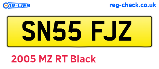 SN55FJZ are the vehicle registration plates.