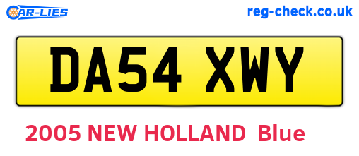 DA54XWY are the vehicle registration plates.