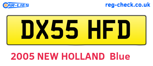 DX55HFD are the vehicle registration plates.
