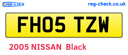 FH05TZW are the vehicle registration plates.