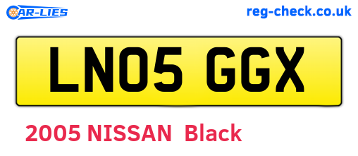 LN05GGX are the vehicle registration plates.