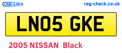 LN05GKE are the vehicle registration plates.
