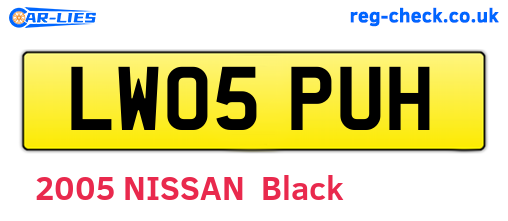 LW05PUH are the vehicle registration plates.