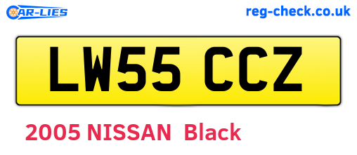 LW55CCZ are the vehicle registration plates.