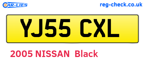 YJ55CXL are the vehicle registration plates.