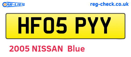HF05PYY are the vehicle registration plates.