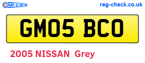 GM05BCO are the vehicle registration plates.